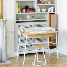 HARTO Desk Victor Oak Shiny White Metal