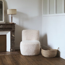 OPJET PARIS Armchair Eva Fabric Faux-Fur White