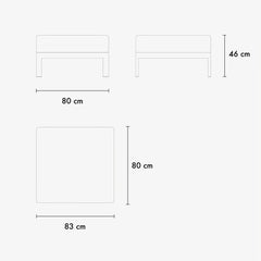 TIPTOE Ottoman Corner Unit Easy Gabriel Fabric Austral Grey Steel 83cm