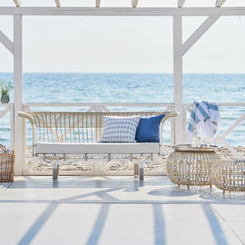 SIKA DESIGN Ottoman Rattan Small Outdoor 55cm