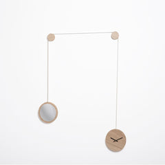 DRUGEOT Clock Mirror Pendule Oak