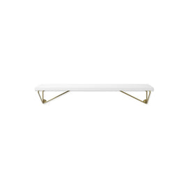 MAZE Shelf Pythagoras XS White Shelf + 2 Brass Brackets