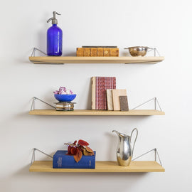 MAZE Set of 3x Shelves Pythagoras Natural Oak 80cm