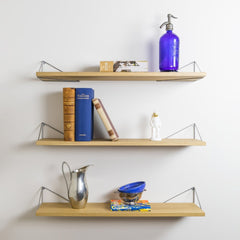 MAZE Set of 3x Shelves Pythagoras Natural Oak 80cm