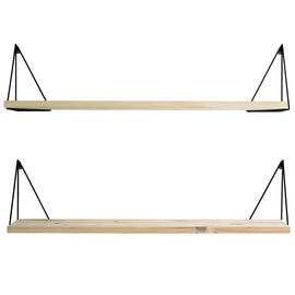 MAZE Shelf Pythagoras Play 2 Pine Shelves + 2 Pairs of Black Brackets