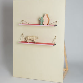 MAZE Shelf Pythagoras Play 2 Pine Shelves + 2 Pairs of Brass Brackets