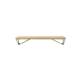 MAZE Shelf Pythagoras XS Oak Shelf + 2 Brass Matte Brackets