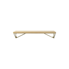 MAZE Shelf Pythagoras XS Oak Shelf + 2 Brass Matte Brackets