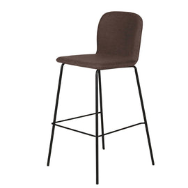 ZAGO Bar Stool Sense metal legs and brown fabric 65cm