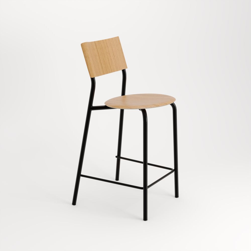 TIPTOE Bar Stool SSD Oak Steel Legs 65cm