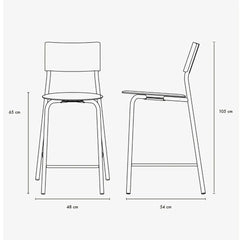 TIPTOE Bar Stool SSDr Steel Legs 65cm