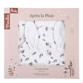 MOULIN ROTY Hooded towel rabbit “Après la pluie“