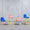 TOBIA ZAMBOTTI High Stool “The Fan Chair” Blue & Yellow