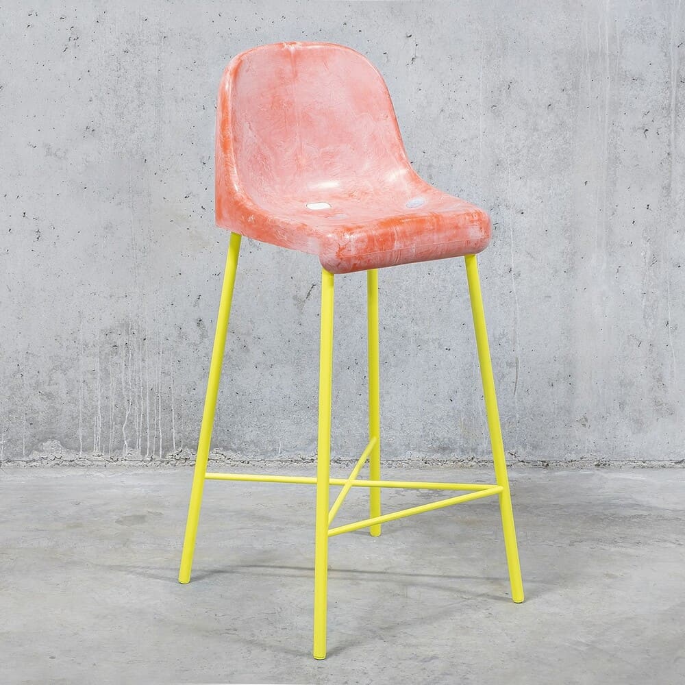 ATELIER TOBIA ZAMBOTTI High Stool “The Fan Chair” Pink & Pink