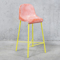 ATELIER TOBIA ZAMBOTTI High Stool “The Fan Chair” Pink & Yellow
