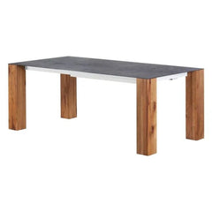 ZAGO Extendable Dining Table Thin Ceramic Solid Oak 200+50cm