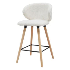 ZAGO Bar Stool Tiago Beech Legs Terry Fabric 75cm