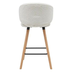 ZAGO Bar Stool Tiago Beech Legs Terry Fabric 75cm