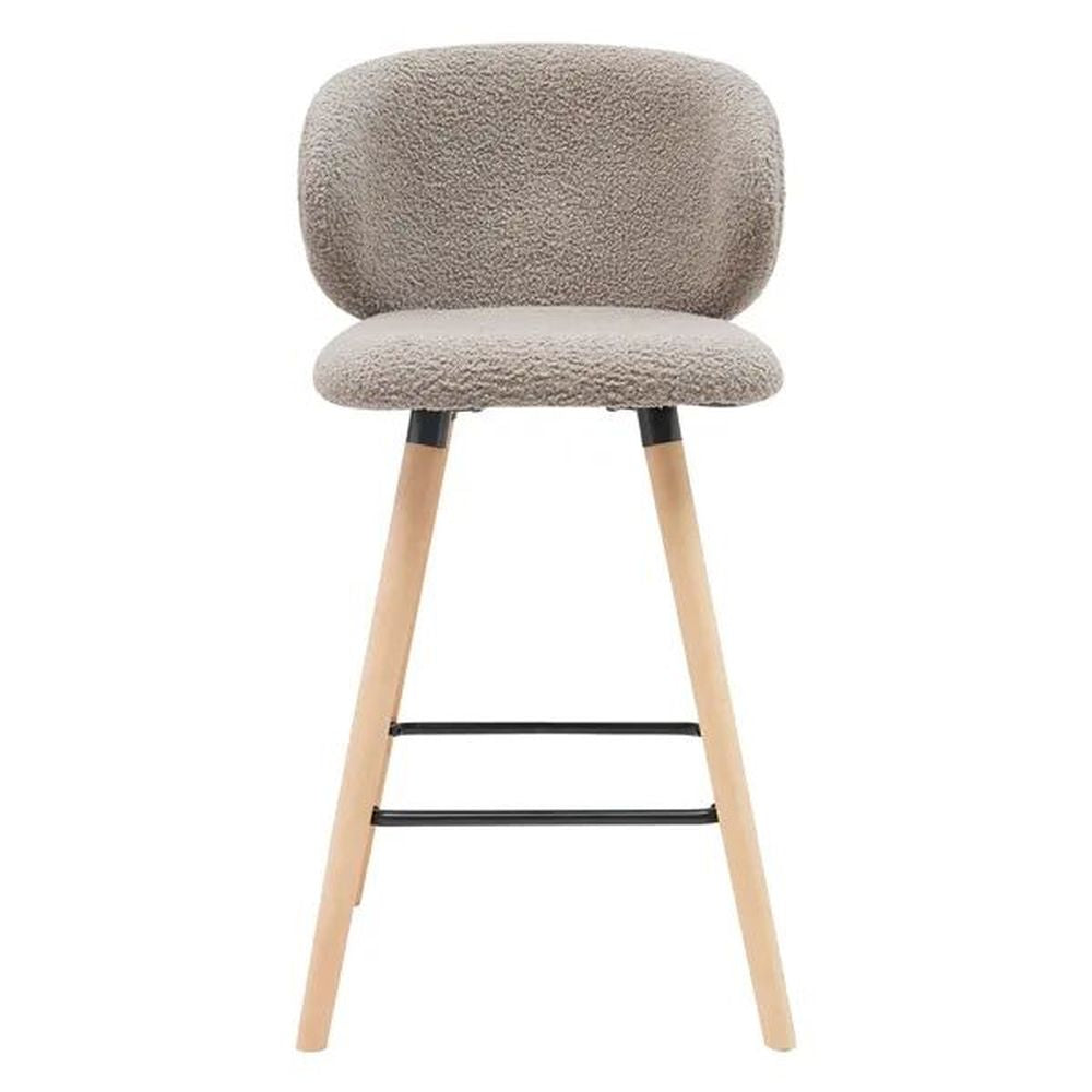 ZAGO Bar Stool Tiago Beech Legs Terry Fabric 75cm