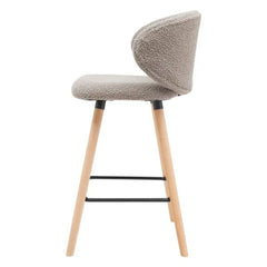 ZAGO Bar Stool Tiago Beech Legs Terry Fabric 75cm