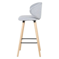 ZAGO Bar Stool Tiago Beech Legs Fabric 75cm