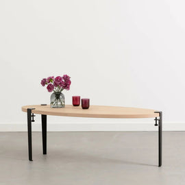 TIPTOE Coffee Table Surf Oak Steel Legs 120cm