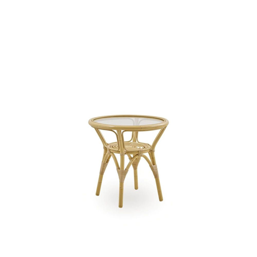 SIKA DESIGN Side Table Tony Rattan & Glass 60cm Outdoor