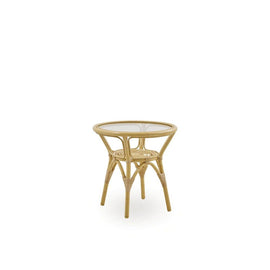 SIKA DESIGN Side Table Tony Rattan & Glass 60cm Outdoor