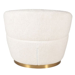 ZAGO Swivel Armchair Venus White Faux Fur Fabric