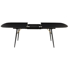 ZAGO Extendable Dining Table Verona metal legs black oak 180+50cm