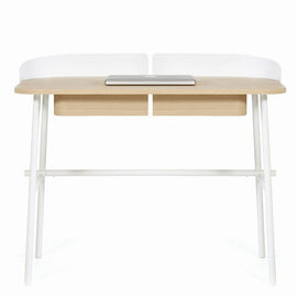 HARTO Desk Victor Oak Shiny White Metal