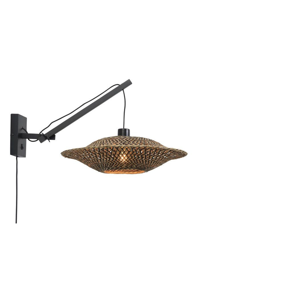 GOOD&MOJO Wall Light Bali Short Swing Arm Bamboo 44cm