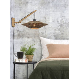 GOOD&MOJO Wall Light Bali Short Swing Arm Bamboo 44cm