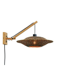 GOOD&MOJO Wall Light Bali Short Swing Arm Bamboo 44cm
