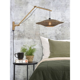 GOOD&MOJO Wall Light Bali Long Swing Arm Bamboo 60cm
