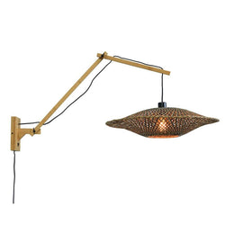 GOOD&MOJO Wall Light Bali Long Swing Arm Bamboo 60cm