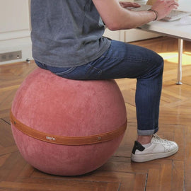 BLOON PARIS Inflated Seating Ball Corduroy Fabric Corail