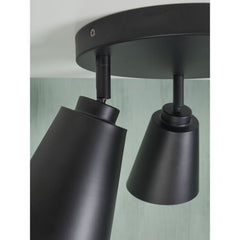 IT’S ABOUT ROMI Ceiling lamp Bremen 3 shade round black iron