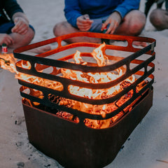 HÖFATS Cube Fire Basket Rusty