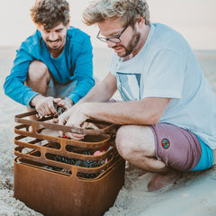 HÖFATS Cube Fire Basket Rusty