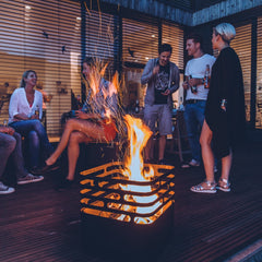 HÖFATS Cube Fire Basket Rusty