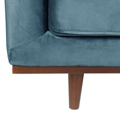 ZAGO Sofa 3-seater Dante Wood Legs Light Blue Velvet