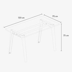 TIPTOE Desk New Modern Oak Steel Legs 130cm