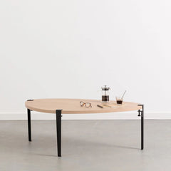 TIPTOE Coffee Table Pebble Oak Steel Legs 120cm