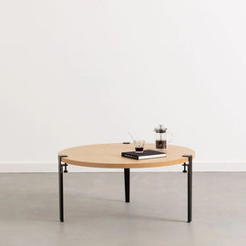 TIPTOE Coffee Table Brooklyn Oak Steel Legs ø90cm