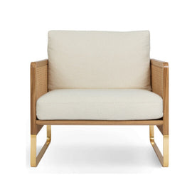 RED EDITION Armchair Cane Natural Wood Natural Terry Fabric