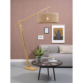 GOOD&MOJO Floor Lamp Iguazu Round Natural Base 207cm