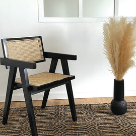 OPJET PARIS Armchair Friendly Black Natural Cane