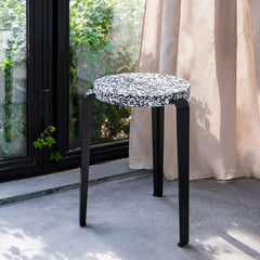 TIPTOE Stool Lou Recycled Plastic Macchiato Steel Legs 45cm