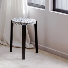 TIPTOE Stool Lou Recycled Plastic Macchiato Steel Legs 45cm